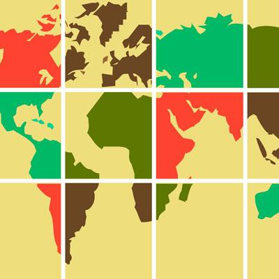 'E' Countries on a Map Map Quiz